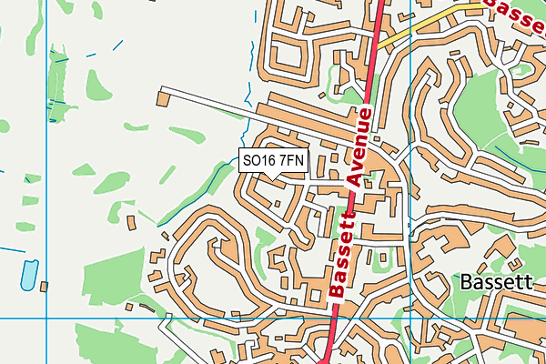 SO16 7FN map - OS VectorMap District (Ordnance Survey)