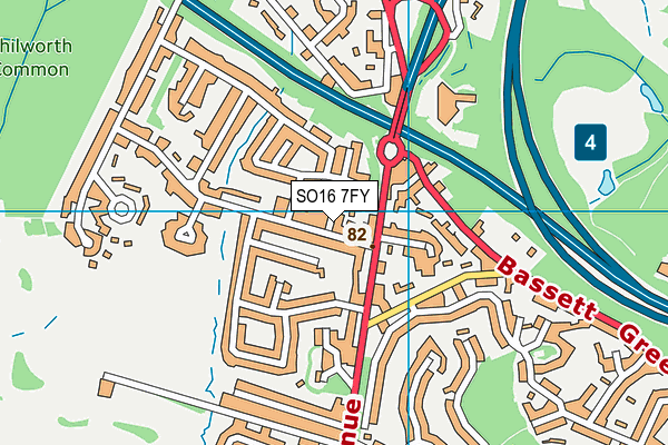 SO16 7FY map - OS VectorMap District (Ordnance Survey)