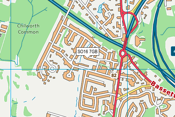 SO16 7GB map - OS VectorMap District (Ordnance Survey)