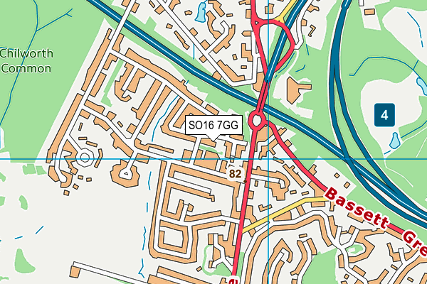 SO16 7GG map - OS VectorMap District (Ordnance Survey)