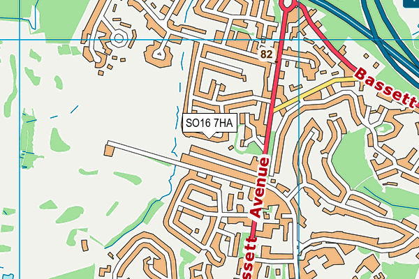 SO16 7HA map - OS VectorMap District (Ordnance Survey)