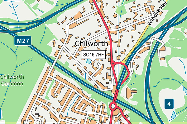 SO16 7HF map - OS VectorMap District (Ordnance Survey)