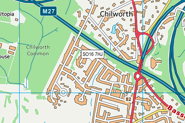 SO16 7HJ map - OS VectorMap District (Ordnance Survey)