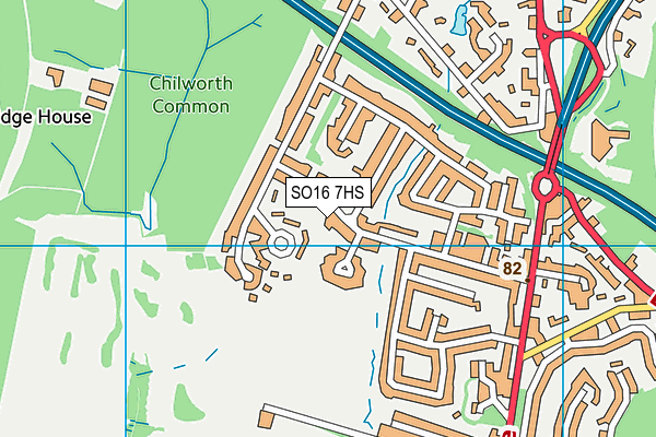 SO16 7HS map - OS VectorMap District (Ordnance Survey)