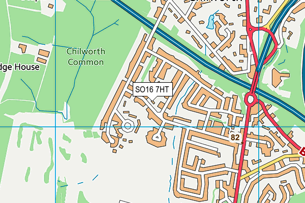 SO16 7HT map - OS VectorMap District (Ordnance Survey)