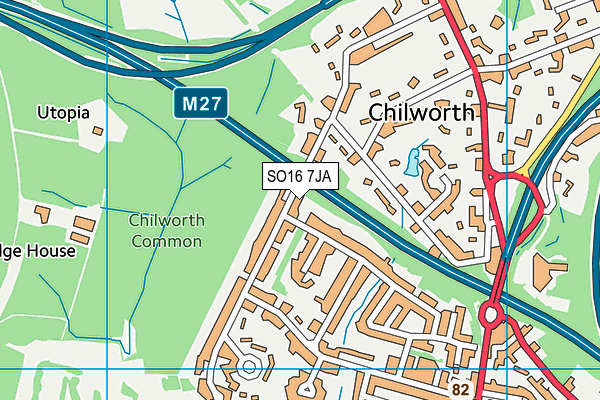 SO16 7JA map - OS VectorMap District (Ordnance Survey)