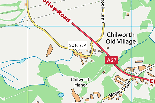Chilworth Golf Centre map (SO16 7JP) - OS VectorMap District (Ordnance Survey)