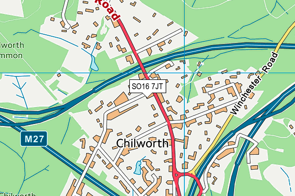 SO16 7JT map - OS VectorMap District (Ordnance Survey)