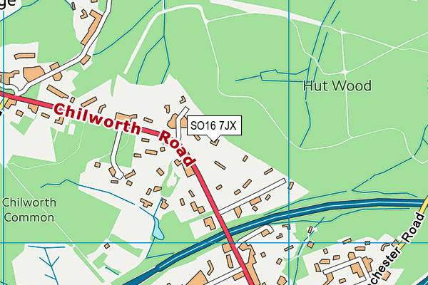 SO16 7JX map - OS VectorMap District (Ordnance Survey)