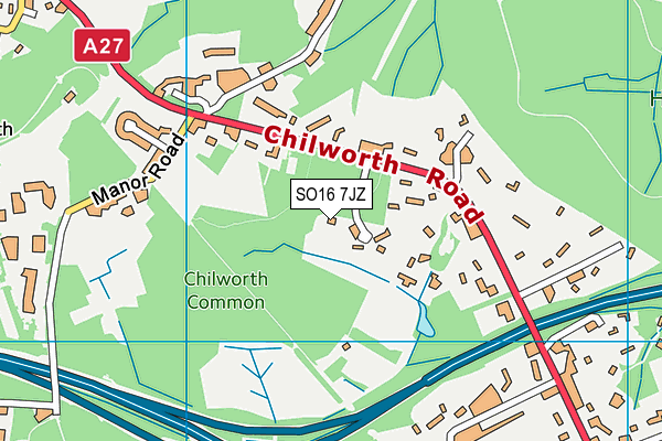 Clump Inn Sports Field (Closed) map (SO16 7JZ) - OS VectorMap District (Ordnance Survey)