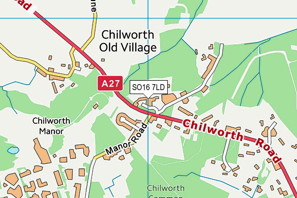 SO16 7LD map - OS VectorMap District (Ordnance Survey)