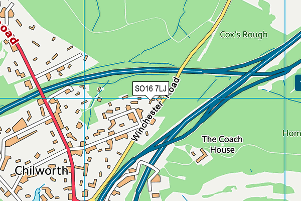 SO16 7LJ map - OS VectorMap District (Ordnance Survey)