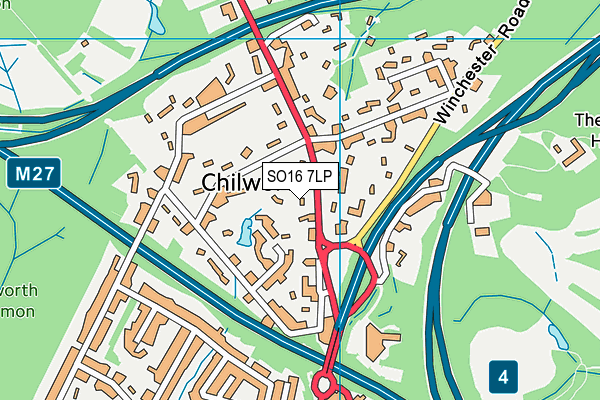 SO16 7LP map - OS VectorMap District (Ordnance Survey)