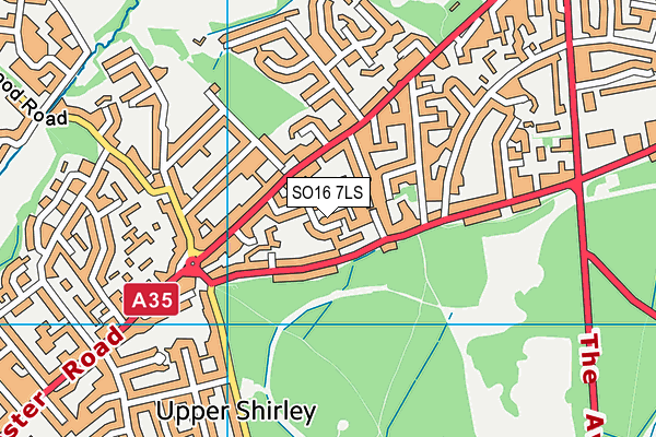 SO16 7LS map - OS VectorMap District (Ordnance Survey)