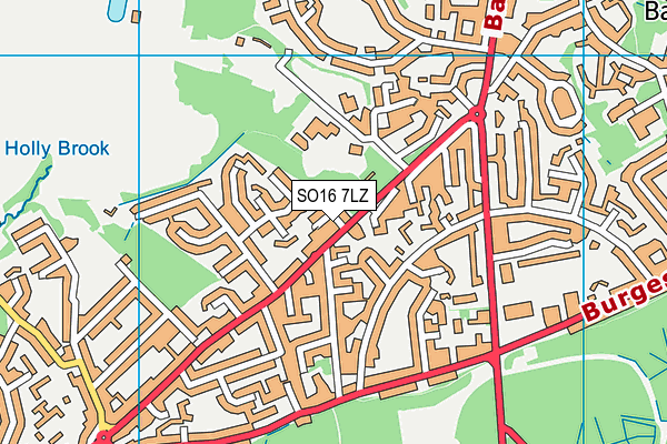 SO16 7LZ map - OS VectorMap District (Ordnance Survey)