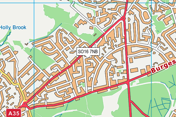 SO16 7NB map - OS VectorMap District (Ordnance Survey)