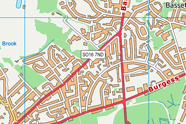 SO16 7ND map - OS VectorMap District (Ordnance Survey)