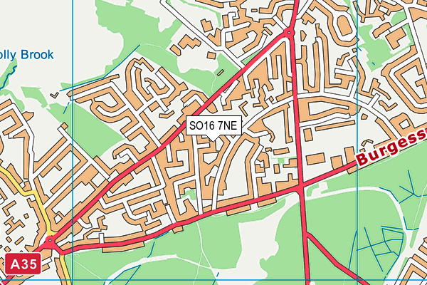 SO16 7NE map - OS VectorMap District (Ordnance Survey)