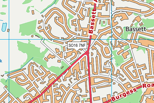 SO16 7NF map - OS VectorMap District (Ordnance Survey)