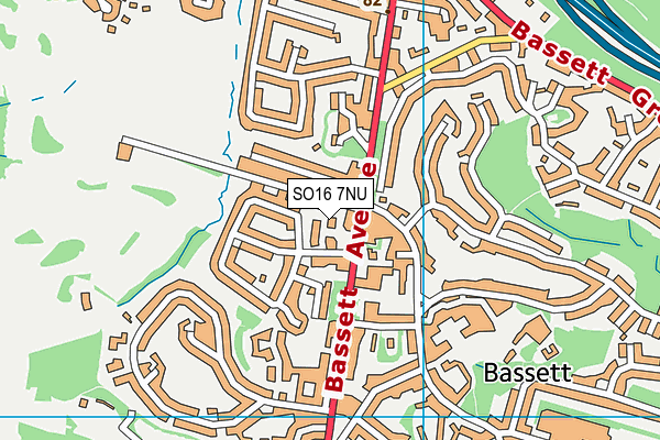 SO16 7NU map - OS VectorMap District (Ordnance Survey)