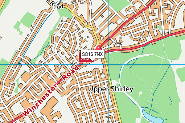 SO16 7NX map - OS VectorMap District (Ordnance Survey)