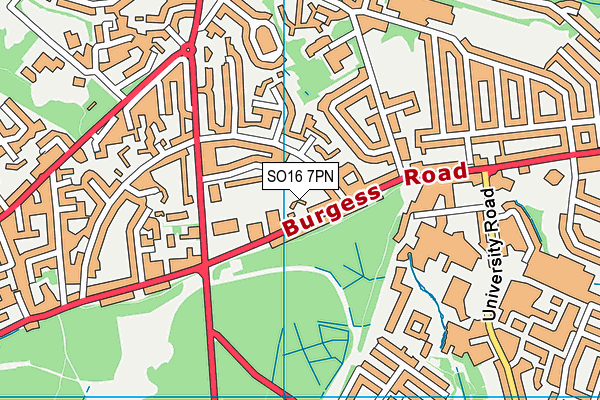 SO16 7PN map - OS VectorMap District (Ordnance Survey)