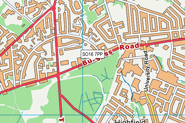 SO16 7PP map - OS VectorMap District (Ordnance Survey)