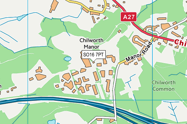 Theclub@chilworth-manor map (SO16 7PT) - OS VectorMap District (Ordnance Survey)