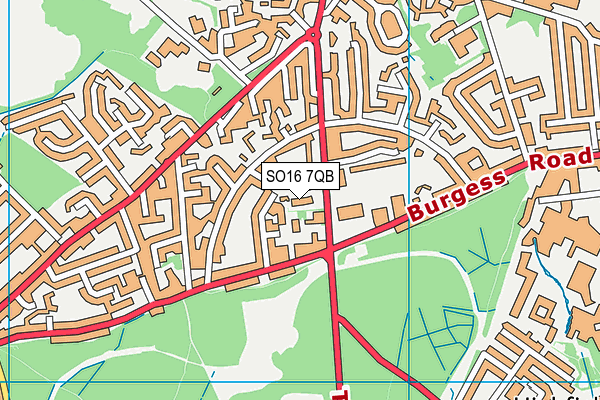 SO16 7QB map - OS VectorMap District (Ordnance Survey)