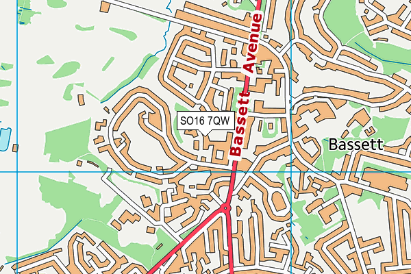 SO16 7QW map - OS VectorMap District (Ordnance Survey)