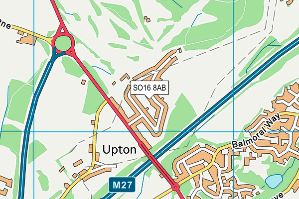 SO16 8AB map - OS VectorMap District (Ordnance Survey)