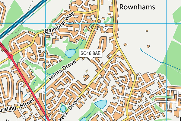 SO16 8AE map - OS VectorMap District (Ordnance Survey)