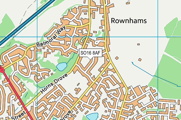 SO16 8AF map - OS VectorMap District (Ordnance Survey)