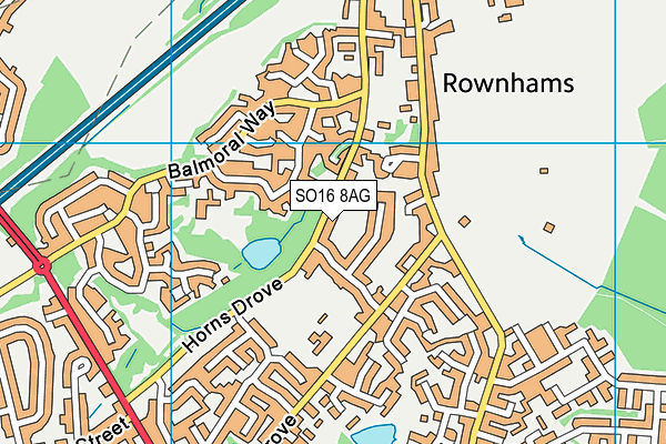 SO16 8AG map - OS VectorMap District (Ordnance Survey)