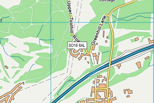 SO16 8AL map - OS VectorMap District (Ordnance Survey)