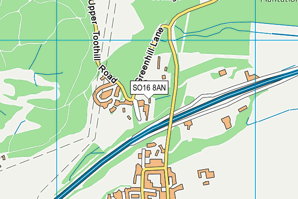 SO16 8AN map - OS VectorMap District (Ordnance Survey)