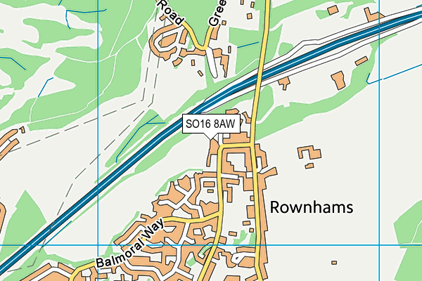 SO16 8AW map - OS VectorMap District (Ordnance Survey)