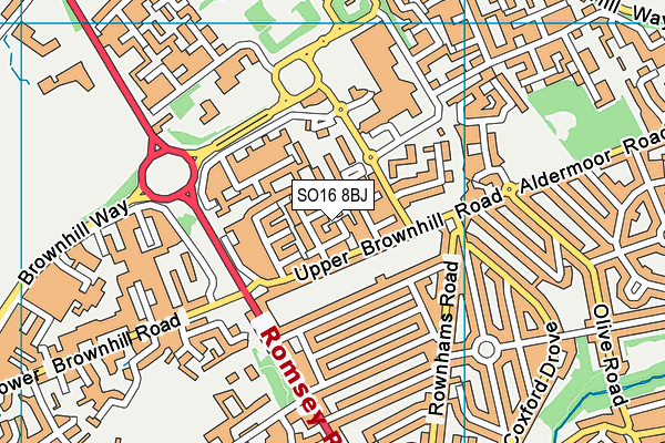 SO16 8BJ map - OS VectorMap District (Ordnance Survey)