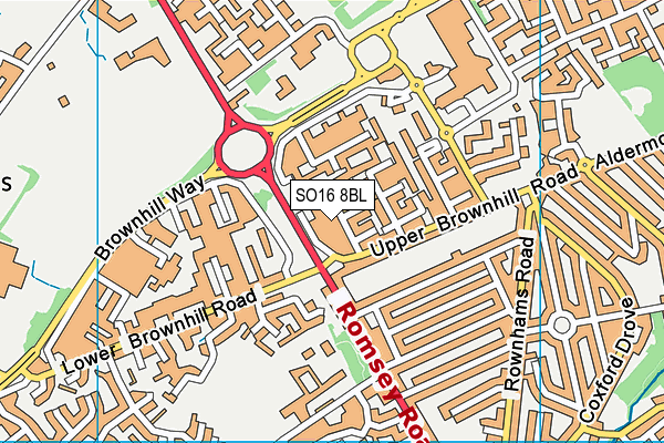 SO16 8BL map - OS VectorMap District (Ordnance Survey)