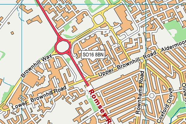 SO16 8BN map - OS VectorMap District (Ordnance Survey)