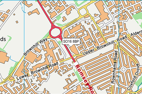 SO16 8BP map - OS VectorMap District (Ordnance Survey)