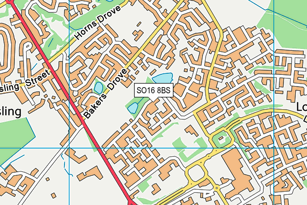 SO16 8BS map - OS VectorMap District (Ordnance Survey)