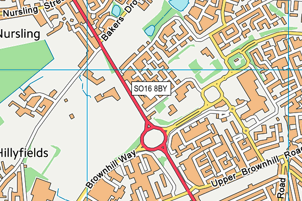 SO16 8BY map - OS VectorMap District (Ordnance Survey)