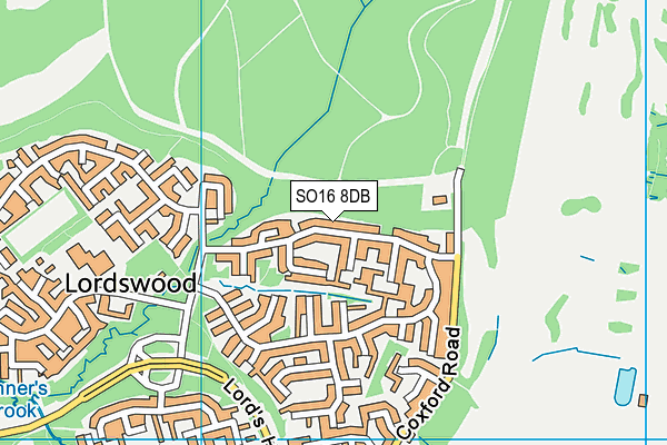 SO16 8DB map - OS VectorMap District (Ordnance Survey)