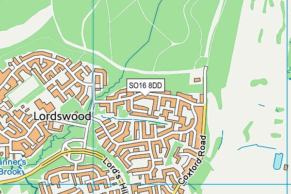 SO16 8DD map - OS VectorMap District (Ordnance Survey)