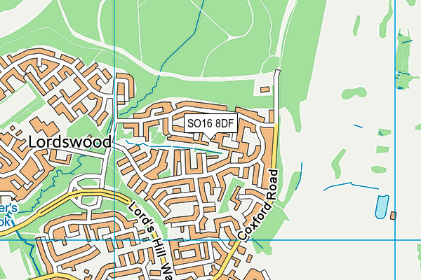 SO16 8DF map - OS VectorMap District (Ordnance Survey)