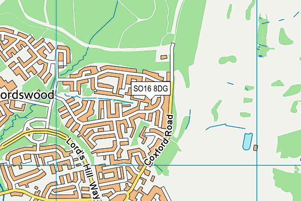 SO16 8DG map - OS VectorMap District (Ordnance Survey)