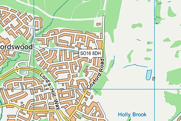 SO16 8DH map - OS VectorMap District (Ordnance Survey)