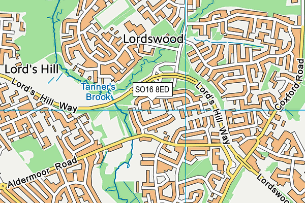 SO16 8ED map - OS VectorMap District (Ordnance Survey)