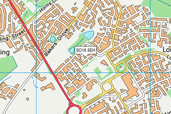 SO16 8EH map - OS VectorMap District (Ordnance Survey)